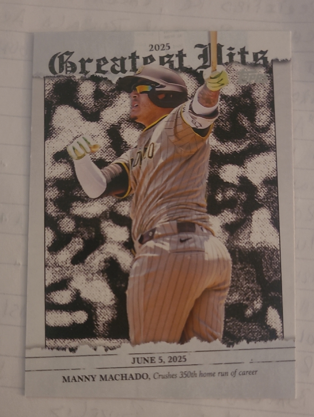 Topps 2025 Manny Machado Baseball Card - Black, White, Yellow